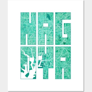 Nagoya, Japan City Map Typography - Watercolor Posters and Art